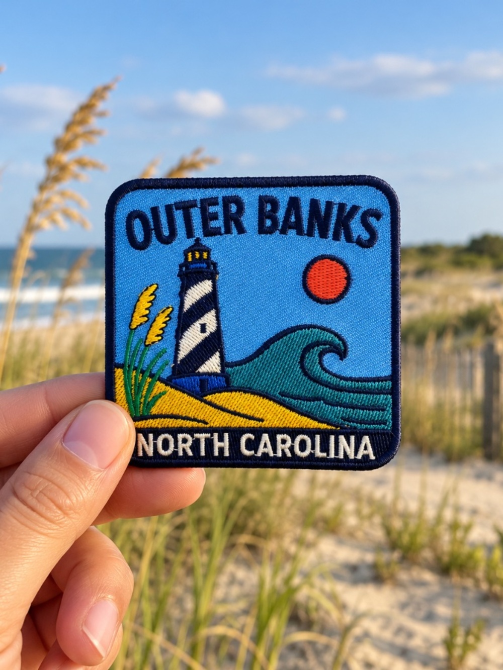 Outer Banks Patch – North Carolina Lighthouse Embroidered Iron-On 3 Inch